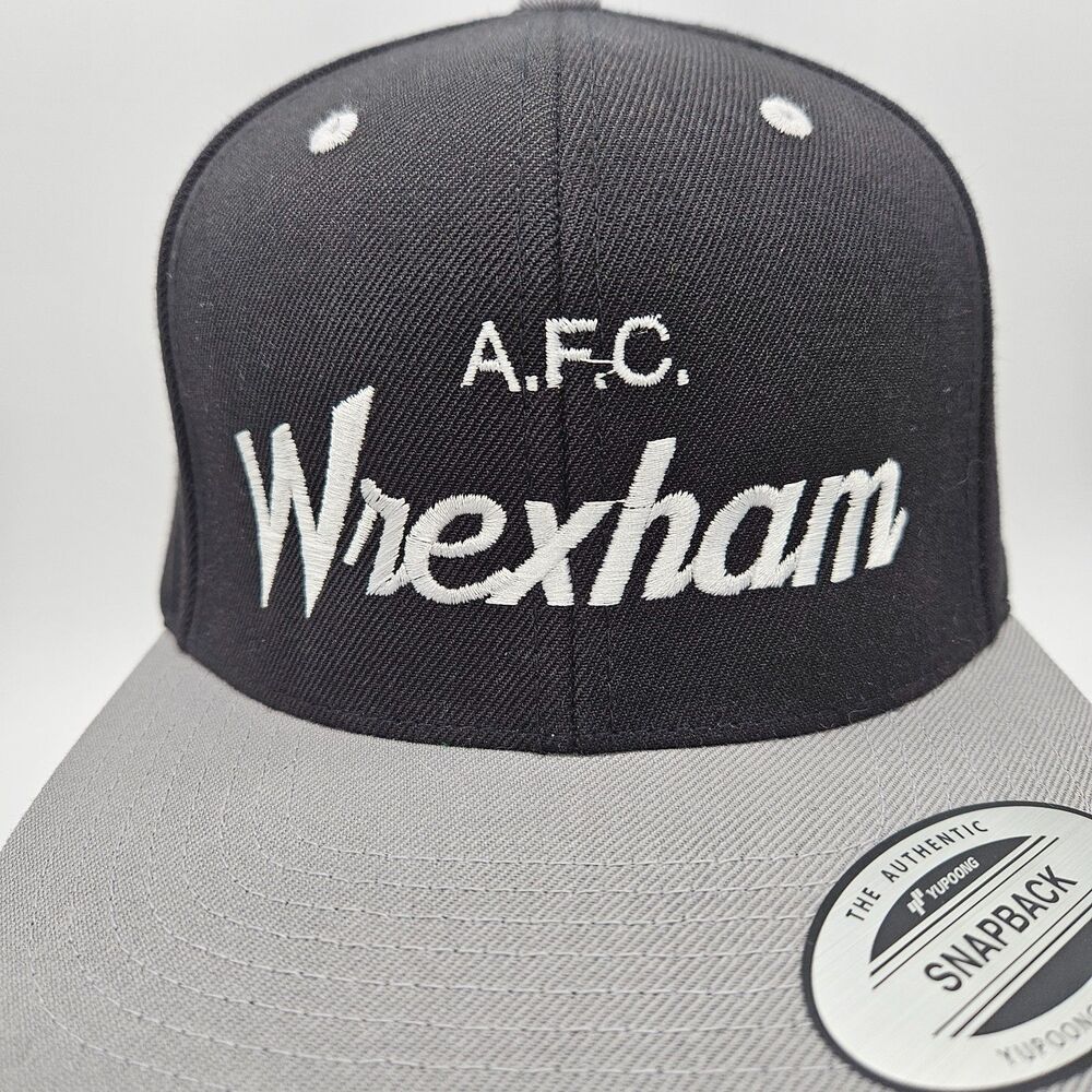 Wrexham A.F.C. Snapback Hat Black Gray The Classics Yupoong NWOT Soccer Club